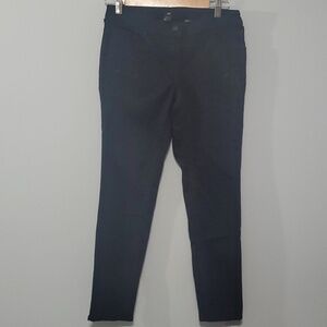 H&M pants womens size 8 black‎ embroidered front flexible pliable comfy H&M